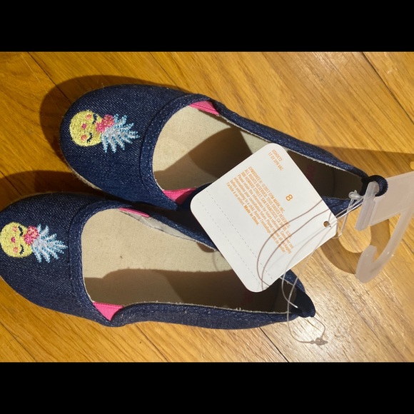 Girls Gymboree denim shoes size 8 toddler pineapple - Picture 5 of 5